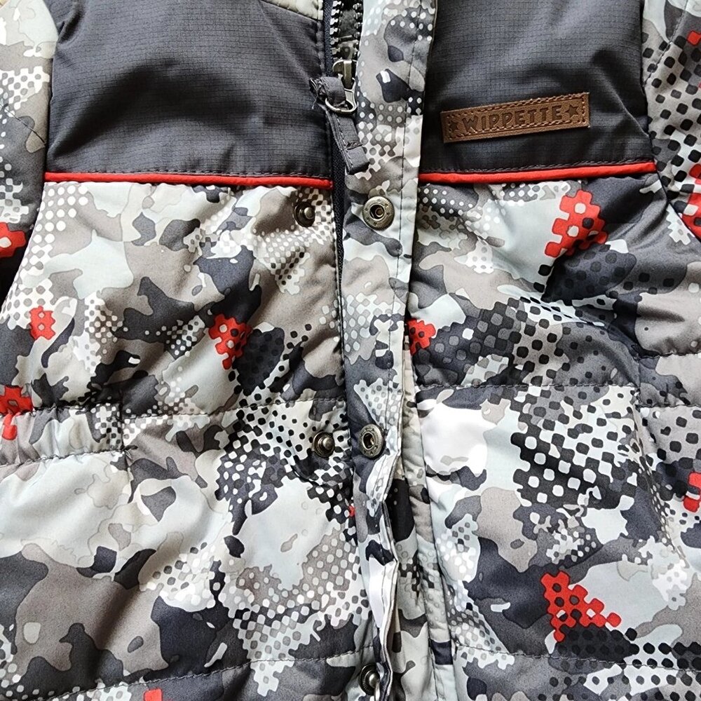 Wippette Baby Boys Camo Snowsuit W/ Hood Fur Trim & Footed Design Size 6-9 Month - Picture 7 of 11